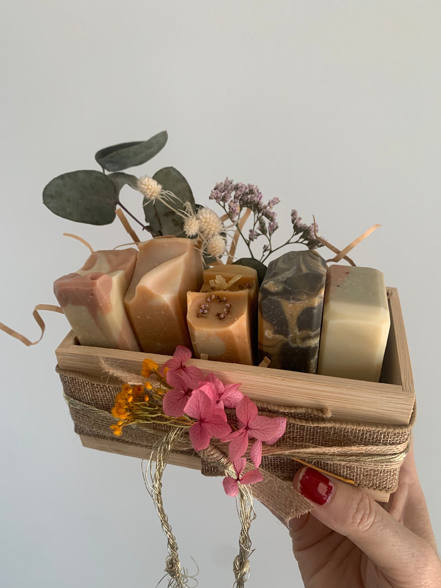 Boxed Bundle - 5 mini soaps in bamboo box