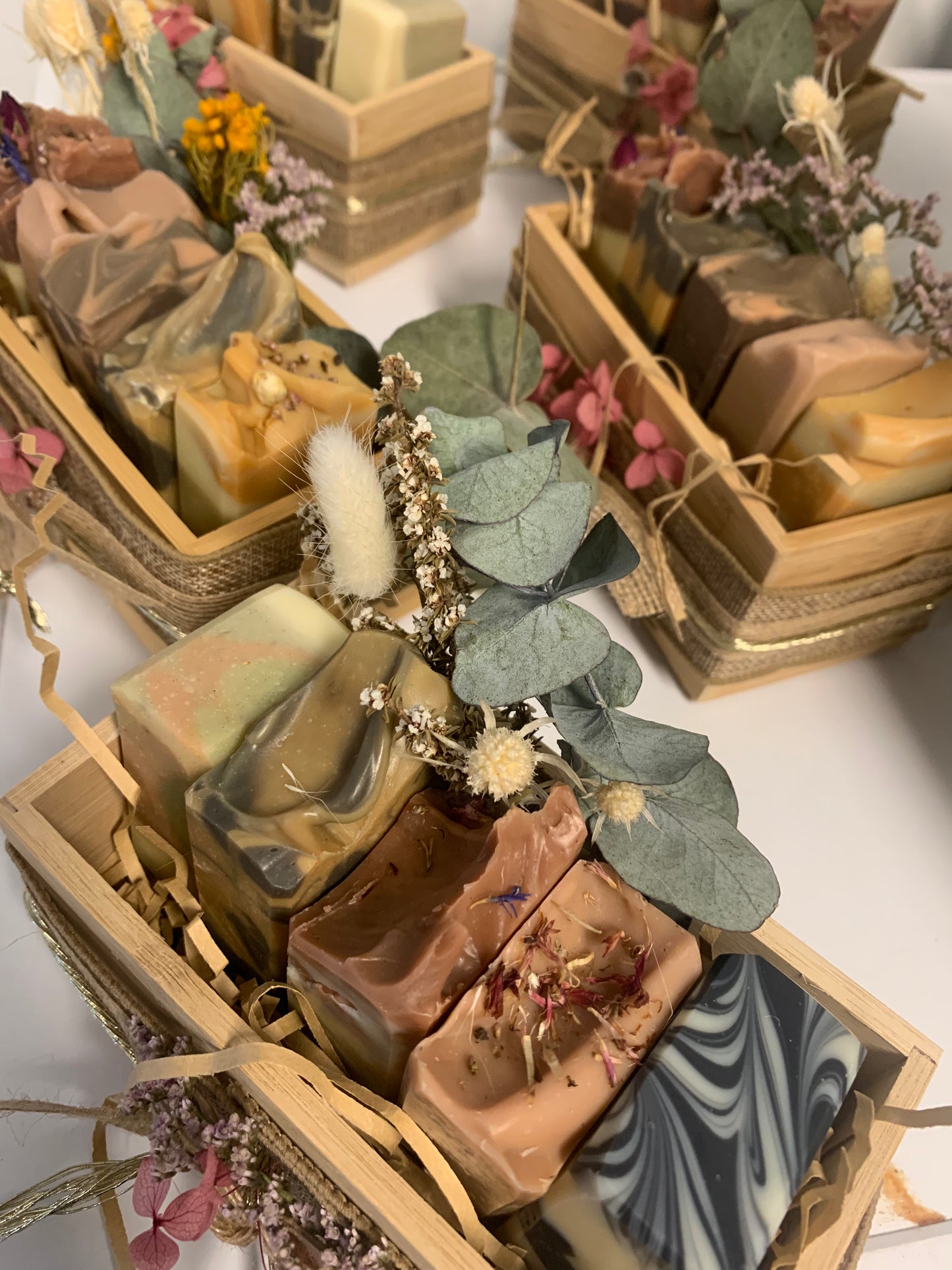 Boxed Bundle - 5 mini soaps in bamboo box