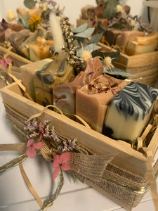Boxed Bundle - 5 mini soaps in bamboo box