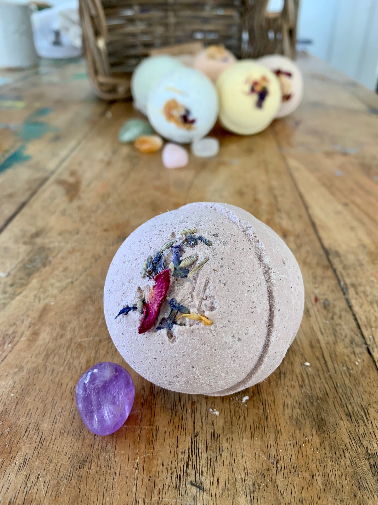Crystal Fizzy Bath Bomb - Shea Butter and Hemp Oil Vegan Bath Bomb - Choose One or Mix and Match