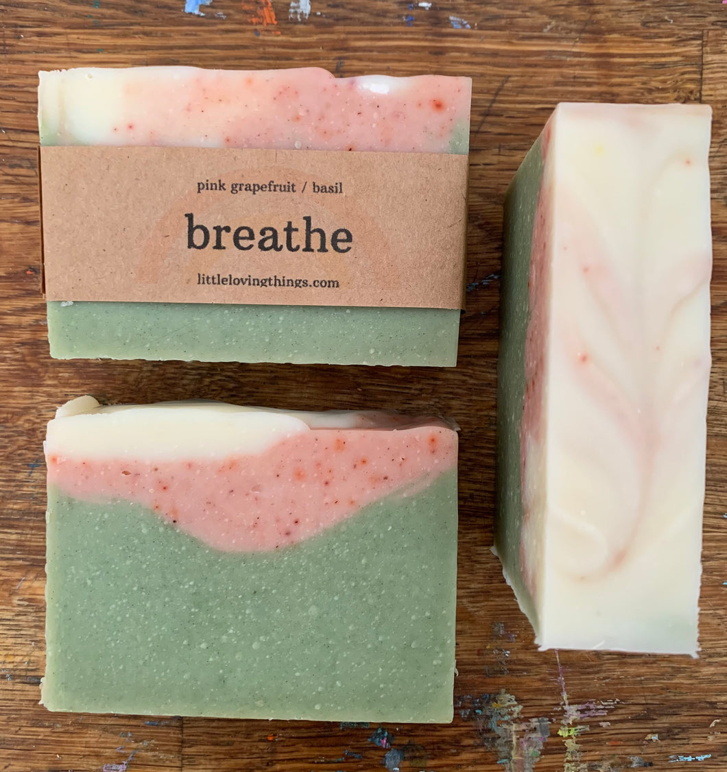 Breathe - Pink Grapefruit & Basil - Heartmade Artisan Soap