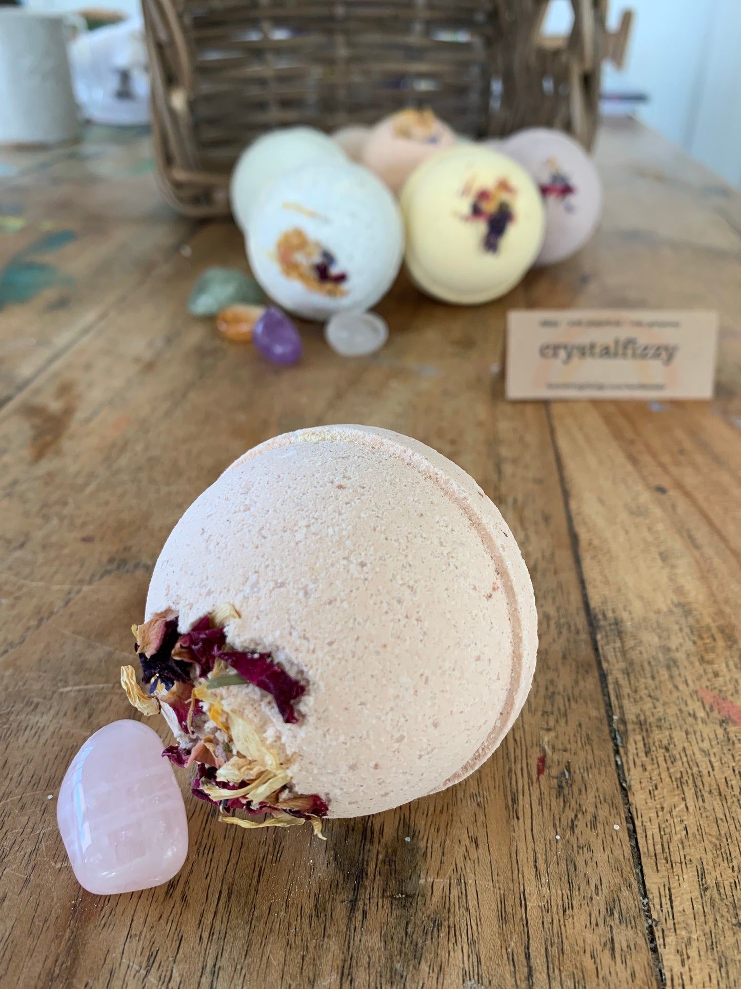 Crystal Fizzy Bath Bomb - Shea Butter and Hemp Oil Vegan Bath Bomb - Choose One or Mix and Match