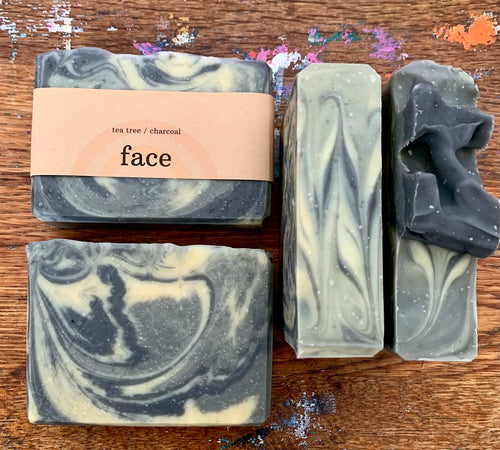 oh man! ( formerly named face )- Tea Tree  Cedarwood & Activated Charcoal - Heartmade Artisan Soap