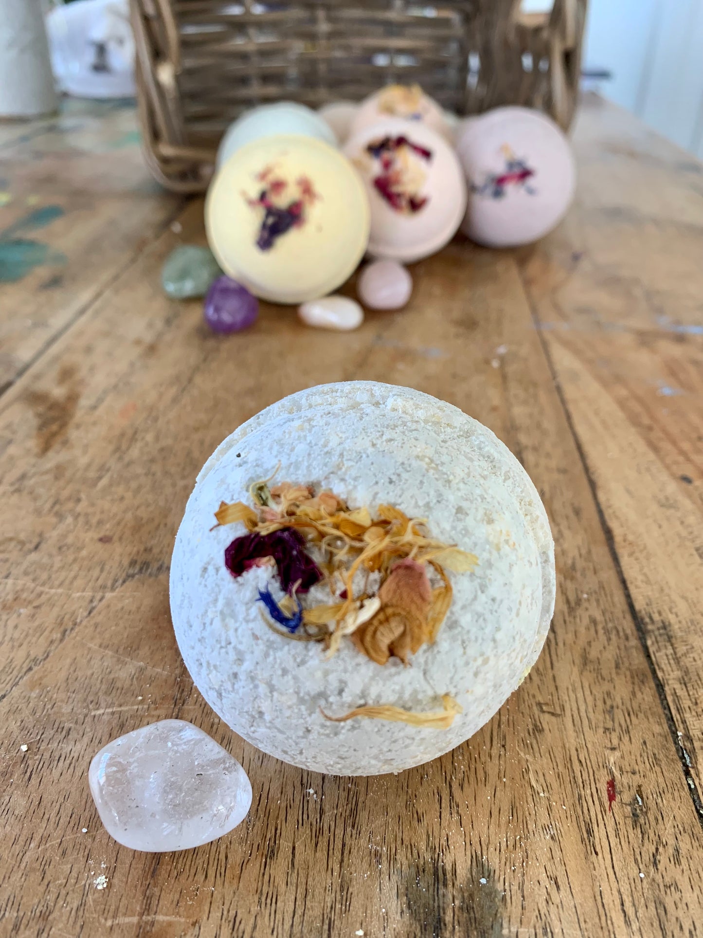 Crystal Fizzy Bath Bomb - Shea Butter and Hemp Oil Vegan Bath Bomb - Choose One or Mix and Match