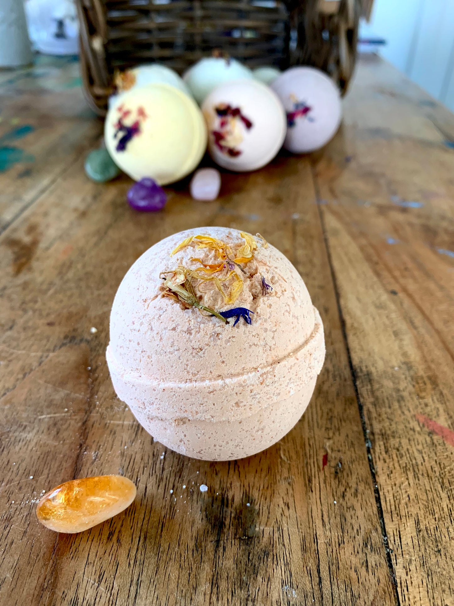 Crystal Fizzy Bath Bomb - Shea Butter and Hemp Oil Vegan Bath Bomb - Choose One or Mix and Match