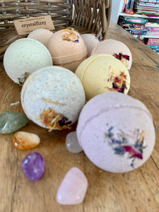 Crystal Fizzy Bath Bomb - Shea Butter and Hemp Oil Vegan Bath Bomb - Choose One or Mix and Match