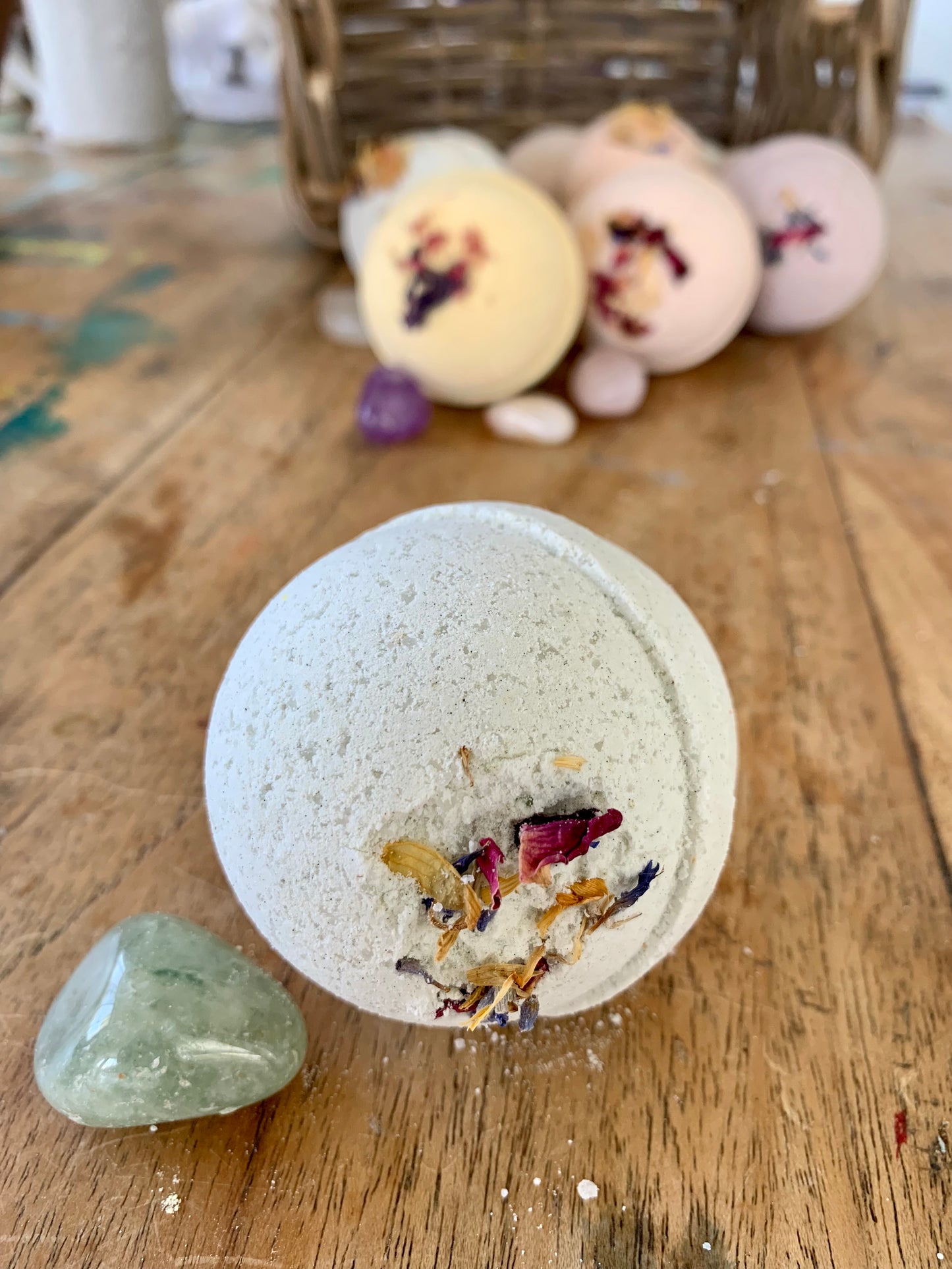 Crystal Fizzy Bath Bomb - Shea Butter and Hemp Oil Vegan Bath Bomb - Choose One or Mix and Match